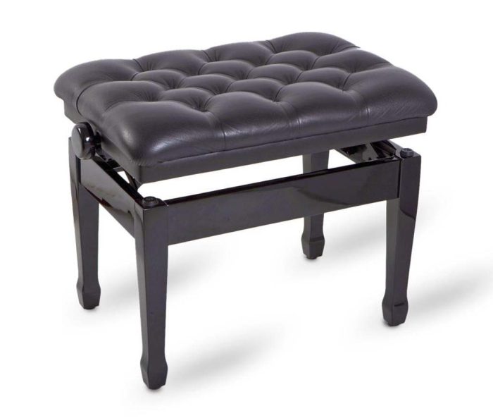 FEURICH hydraulic black polish piano bench -breathable imitation leather,large compartment