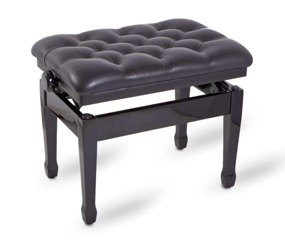 FEURICH hydraulic black polish piano bench -breathable imitation leather,large compartment