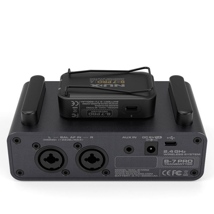 NUX B-7 Pro Stereo Wireless in-Ear Monitor System, 24-bit 48 kHz Stereo Audio, 2.4 GHz