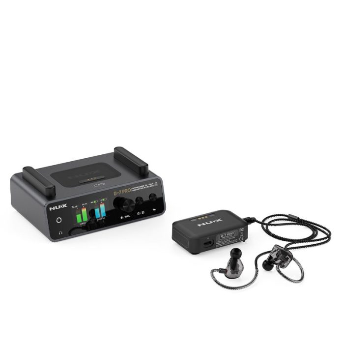 NUX B-7 Pro Stereo Wireless in-Ear Monitor System, 24-bit 48 kHz Stereo Audio, 2.4 GHz