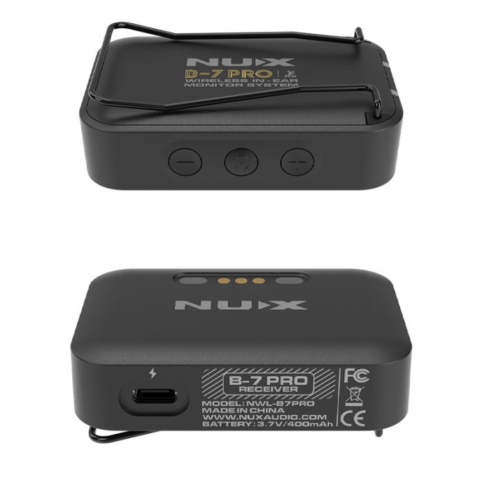 NUX B-7 Pro Stereo Wireless in-Ear Monitor System, 24-bit 48 kHz Stereo Audio, 2.4 GHz