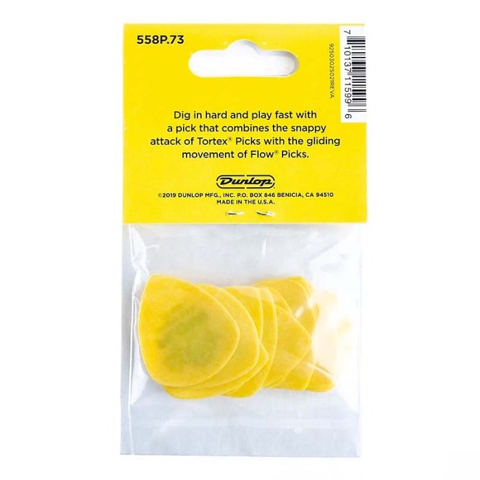 DUNLOP TORTEX® FLOW® Pick .73mm 558P.73 12 PIECES PACK