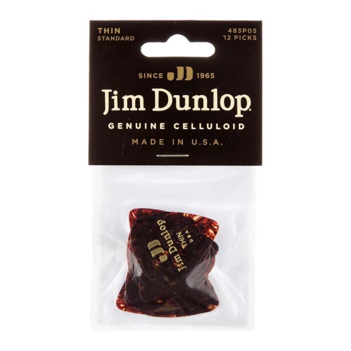 DUNLOP CELLULOID Shell Pick Thin 483P05TH, 12/PLYPK