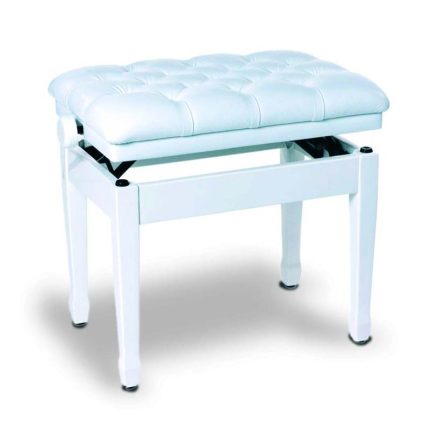 FEURICH hydraulic WHITE polish piano bench -breathable imitation leather,large compartment