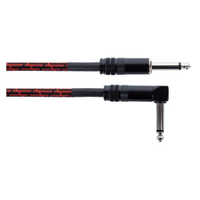 Cordial EI 3 PR-Tweed-RD Elements Jack 6.3TS Mono Male To Jack 6.3TS Mono Male Angled 3m