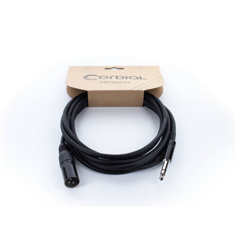 Cordial EM 3 MV Elements XLR 3-pin Male To Jack 6.3 mm TRS Stereo/Balanced Male 3m