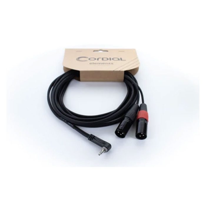 Cordial EY 3 WRMM Elements 1 x Jack 3.5 mm TRS Male Angled To 2x XLR 3-pin Male 3m