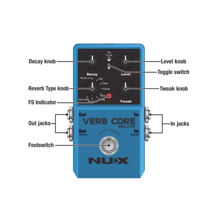 Nux Verb Core Deluxe MKII  Multi-Reverb Pedal