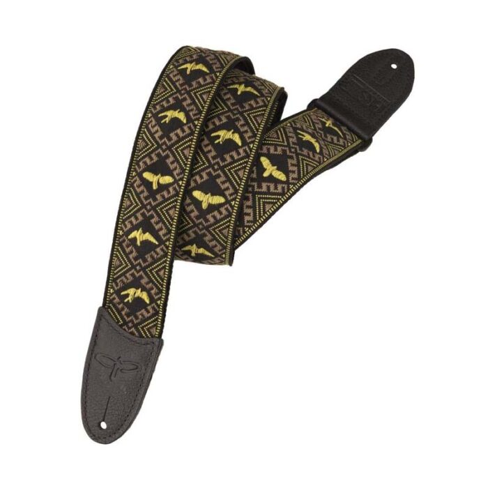 PRS 2 PRS Jacquard Hootenanny Style Guitar Strap, Yellow  Black