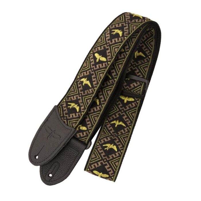 PRS 2 PRS Jacquard Hootenanny Style Guitar Strap, Yellow  Black
