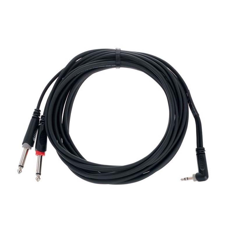 Cordial EY 5 WRPP elements 1x Jack 3.5 mm TRS male angled to 2x jack 6.3 mm TS male