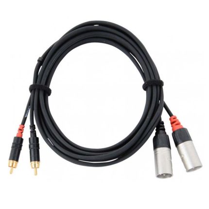 Cordial CFU 3 MC Black Male XLR to male RCA x 2