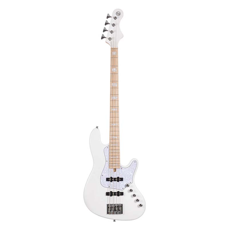 Cort Elrick NJS4 White 4 String Bass Guitar,Bartolini Elrick NJS Special Preamp