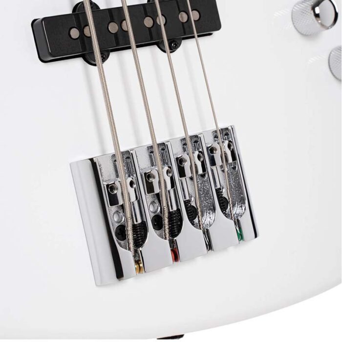Cort Elrick NJS4 White 4 String Bass Guitar,Bartolini Elrick NJS Special Preamp