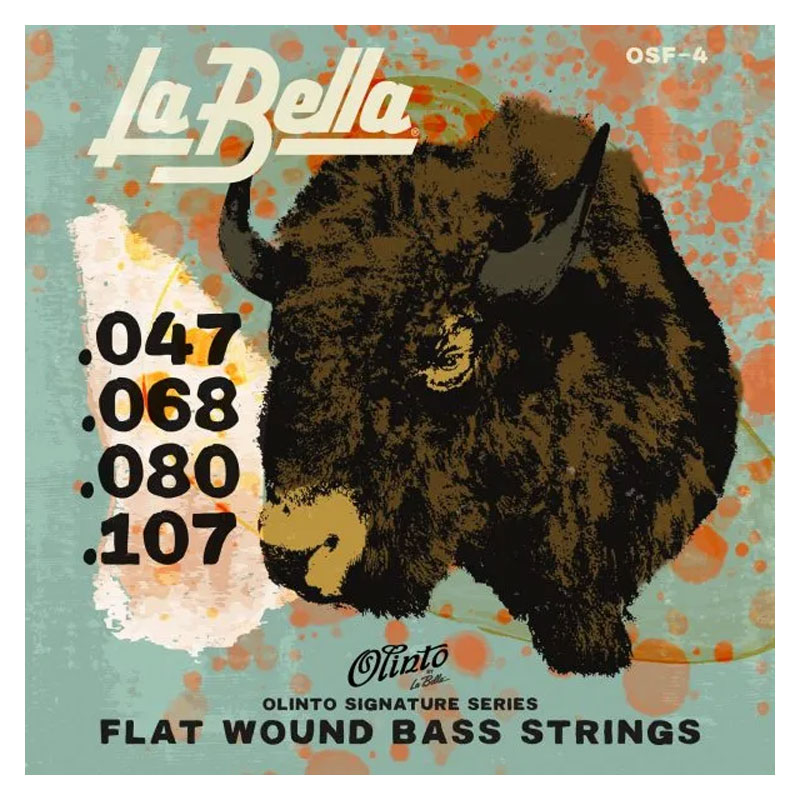 La Bella OSF-4 Olinto Flat Wound 47-107 Stainless Steel Bass Guitar Strings