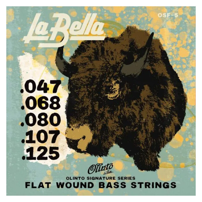 La Bella OSF-5 Olinto Flat Wound 47-125 Bass Strings [5 String Set]