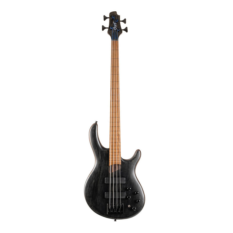 CORT B4 Element Fretless Bass Guitar Trans Black