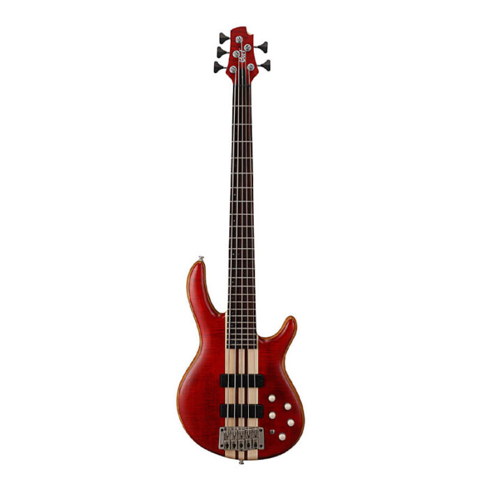 CORT A5 PLUS FMMH OPBC BLACK CHERRY 5 STRING BASS GUITAR ,Bartolini,Neck-Thru Body