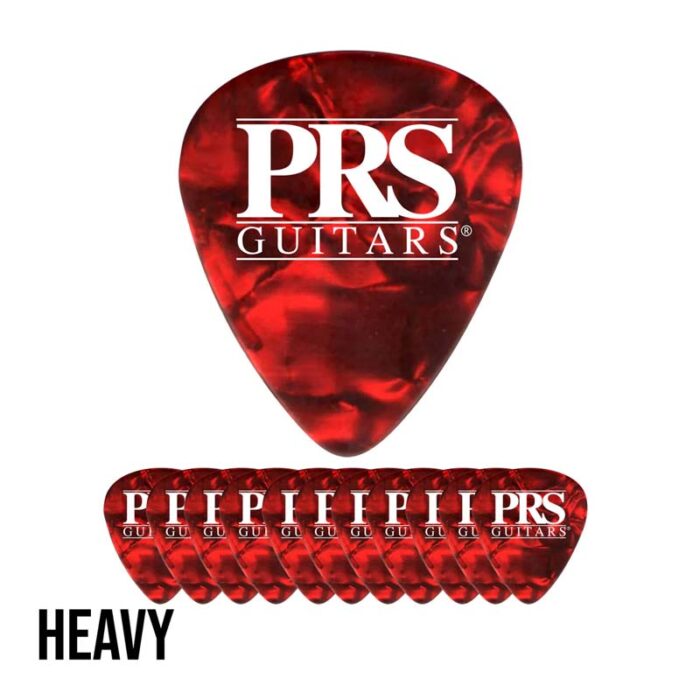 Prs Celluloid Picks 12 Pcs Red Tortoise Heavy