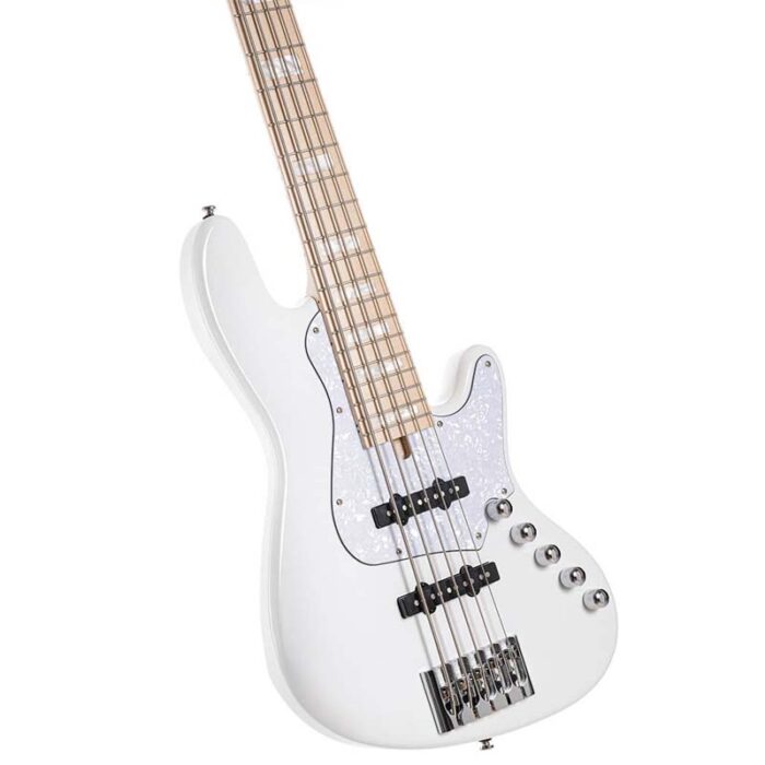 Cort Elrick NJS5 White 5 S BASS GUITAR Bartolini Elrick NJS Special Preamp with 3-band EQ