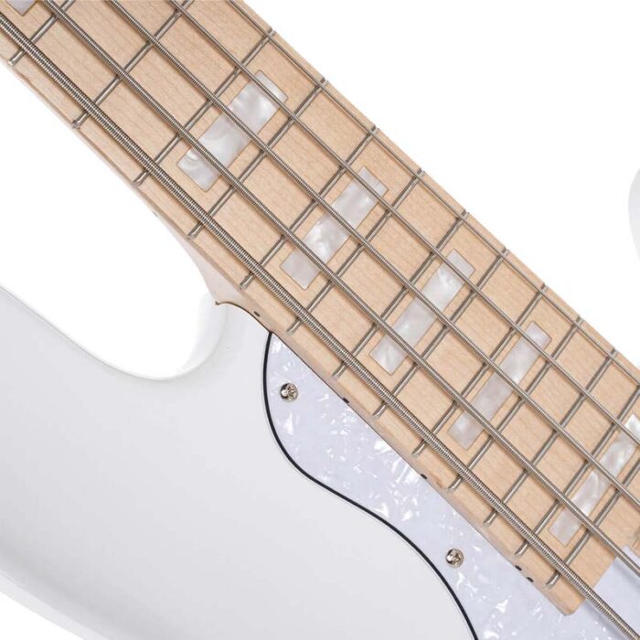 Cort Elrick NJS5 White 5 S BASS GUITAR Bartolini Elrick NJS Special Preamp with 3-band EQ