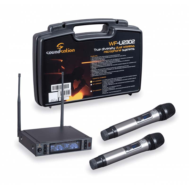 Soundsation WF-U2302HH Dual Wireless Microphone System With 2 Handheld Mics 630-660MHz
