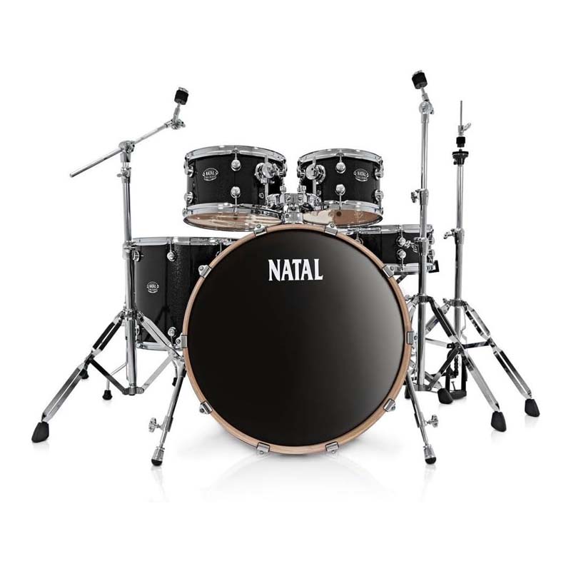 Natal Arcadia KAR-F20-BLS  Black Sparkle Drum Set 20  With Hardware Natal Arcadia KAR-F20-BLS  Black Sparkle Drum Set 20  With Hardware
