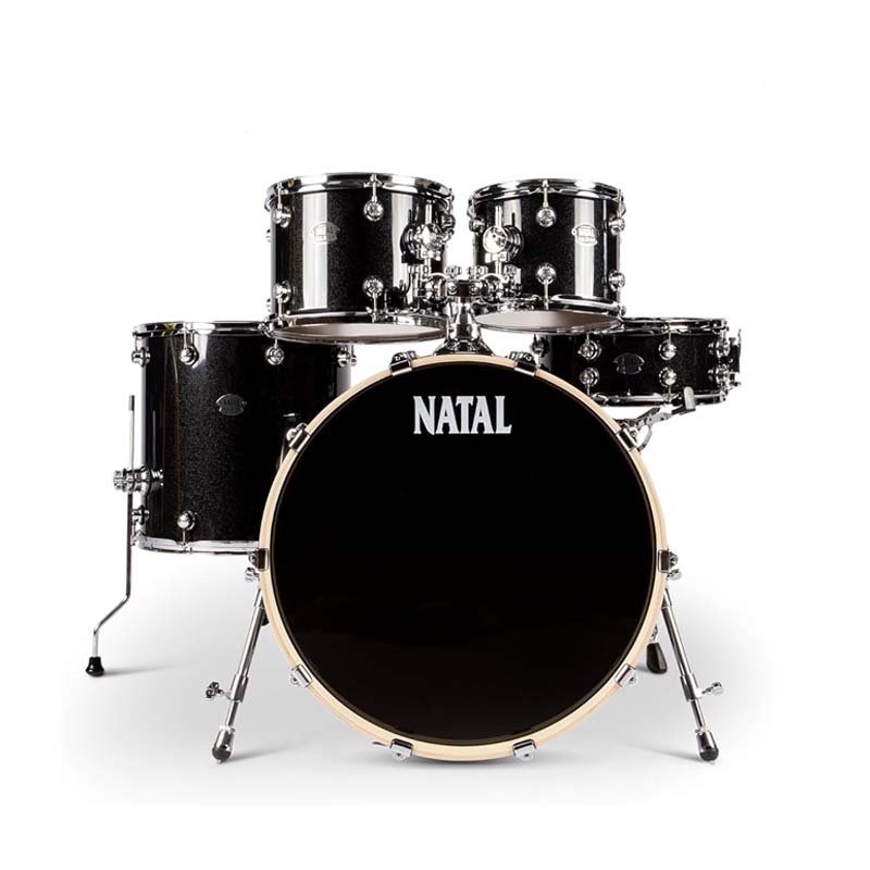 Natal KAR-UF22-BLS Arcadia Serie 5-Piece Drum Set with Hardware - Black Sparkle Natal KAR-UF22-BLS Arcadia Serie 5-Piece Drum Set with Hardware - Black Sparkle
