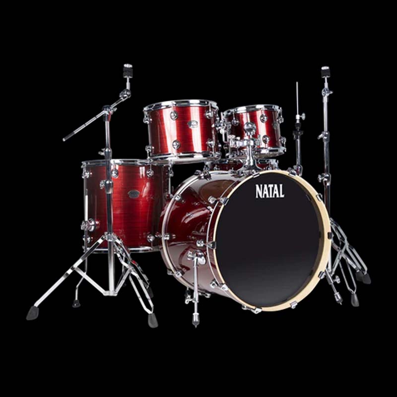 Natal KAR-UF22-RST Arcadia Serie 5-Piece Drum Set with Hardware - Red Strata Natal KAR-UF22-RST Arcadia Serie 5-Piece Drum Set with Hardware - Red Strata