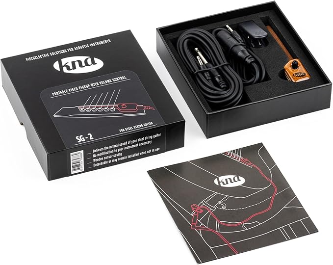 KNA SG-2 PORTABLE PIEZO PICKUP WITH VOLUME CONTROL FOR STEEL-STRING GUITAR