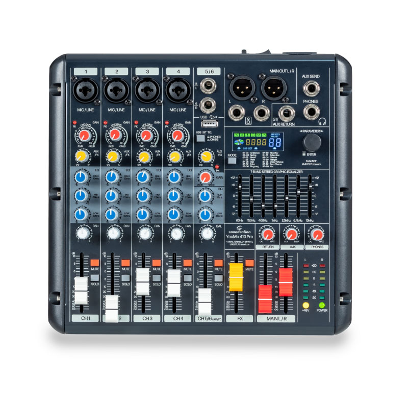 SOUNDSATION YOUMIX 410 PRO 6-Channel Mixing Console , 24-bit 99 Eff