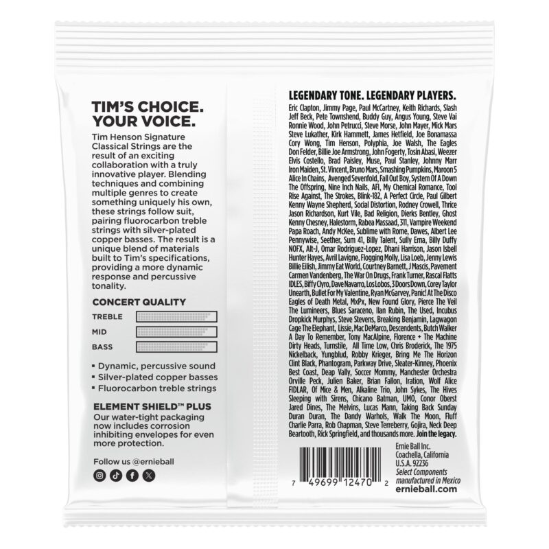 ERNIE BALL Tim Henson Signature Classical Guitar Strings - Medium Tension