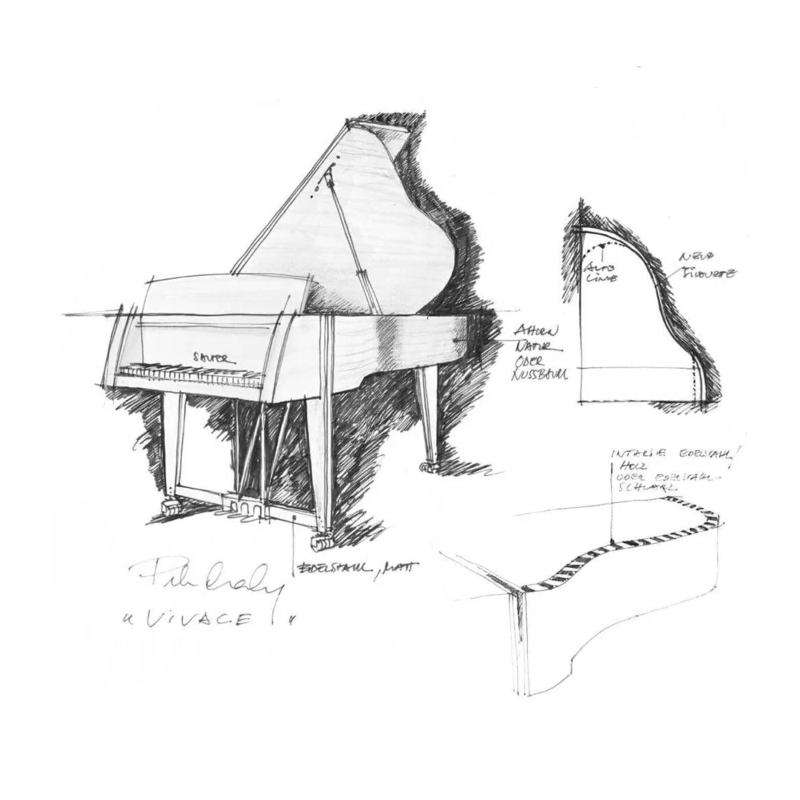 SAUTER VIVACE 210cm WENGE SATIN GRAND PIANO designed by Peter Maly