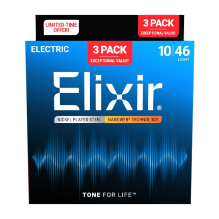 ELIXIR NANOWEB 3 PACK 10-46 ELECTRIC GUITAR STRINGS