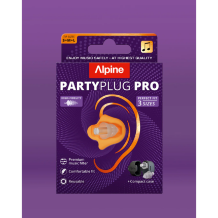 ALPINE PARTYPLUG-PRO-2025-TR  HIGH-FIDELITY EARPLUGS FOR FESTIVALS, CONCERTS  CLUBS. - TRANSPARENT