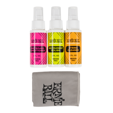 ERNIE BALL Instrument Care 3-pack with Microfiber Polish Cloth