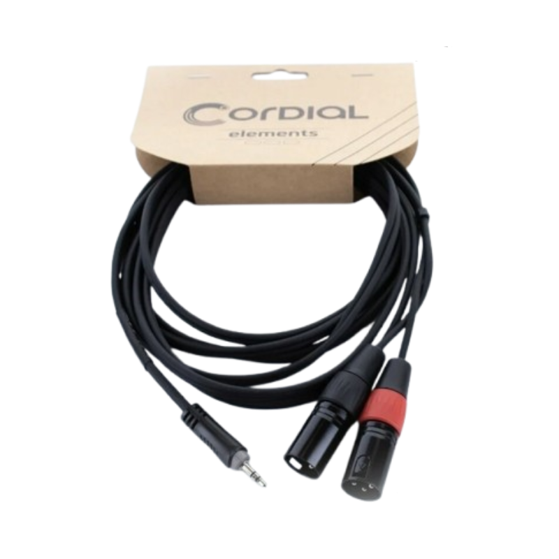CORDIAL EY1.5WMM 1x 3.5 mm mini jack stereo to 2x XLR male