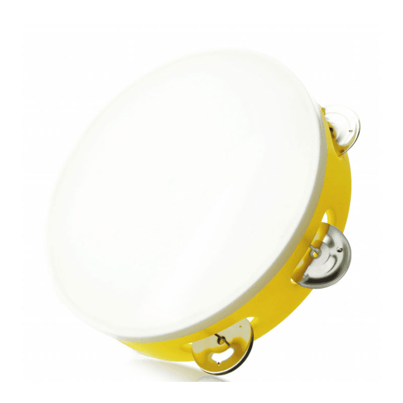 ANGEL Tamburine With Jingles in PVC And Synthetic Head - Medium Size [APT-7P]