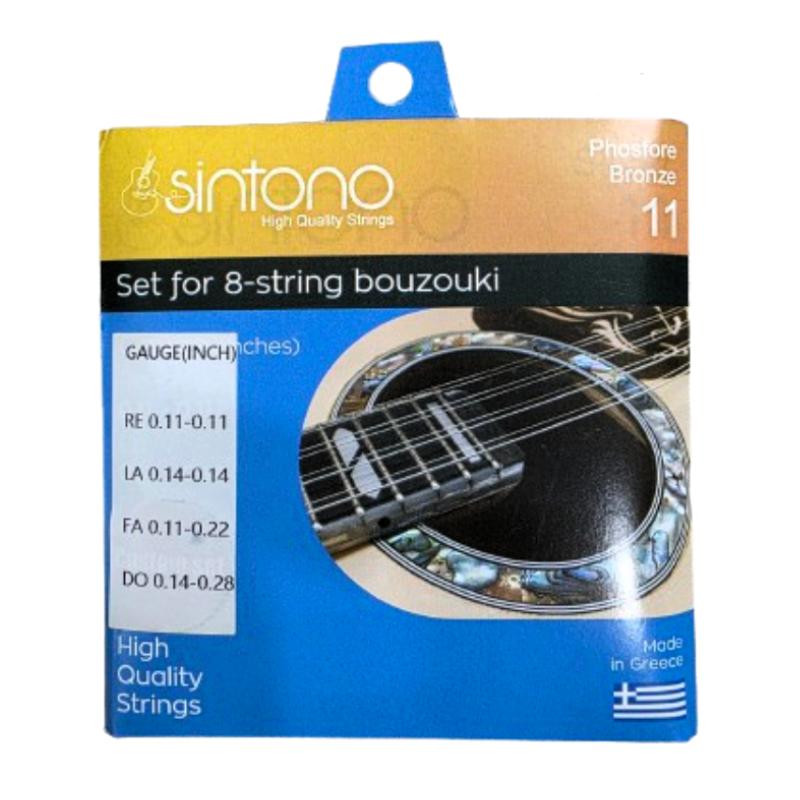 SINTONO BRONZE11 Σετ Χορδές Μπουζούκι 8χορδου Ρε 11-11 / Λα 14-14 / Φα11-22 / Ντο 14-28