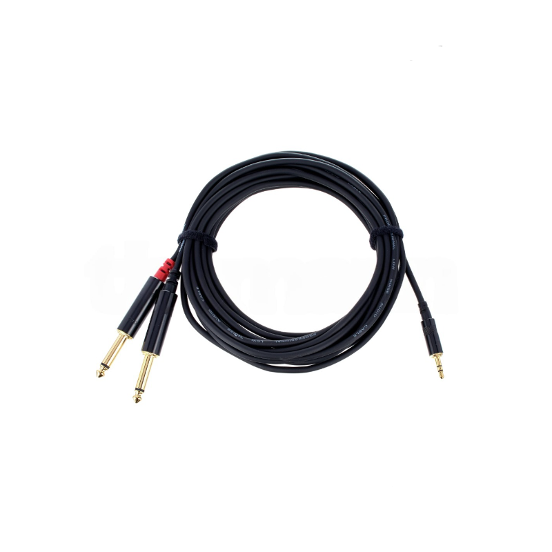 CORDIAL CFY3WPP-LONG 3.5 mm stereo jack to 2x 6.3 mm mono jack Y-adapter with long split 3 meters
