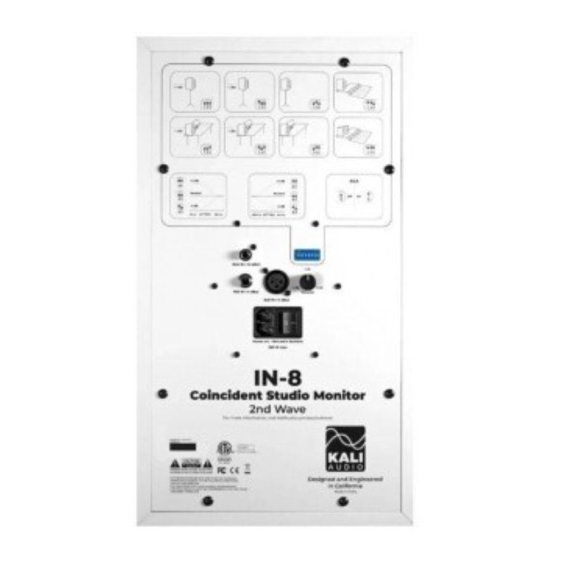 Kali Audio IN-8 WHITE 2nd Wave STUDIO MONITOR 3-Way system with coaxial midrange/tweeter