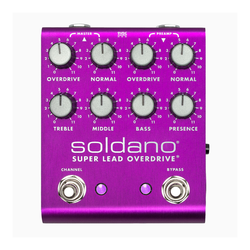 Soldano SLO Plus Purple Overdrive pedal crunch and high-gain channels of this amplifier