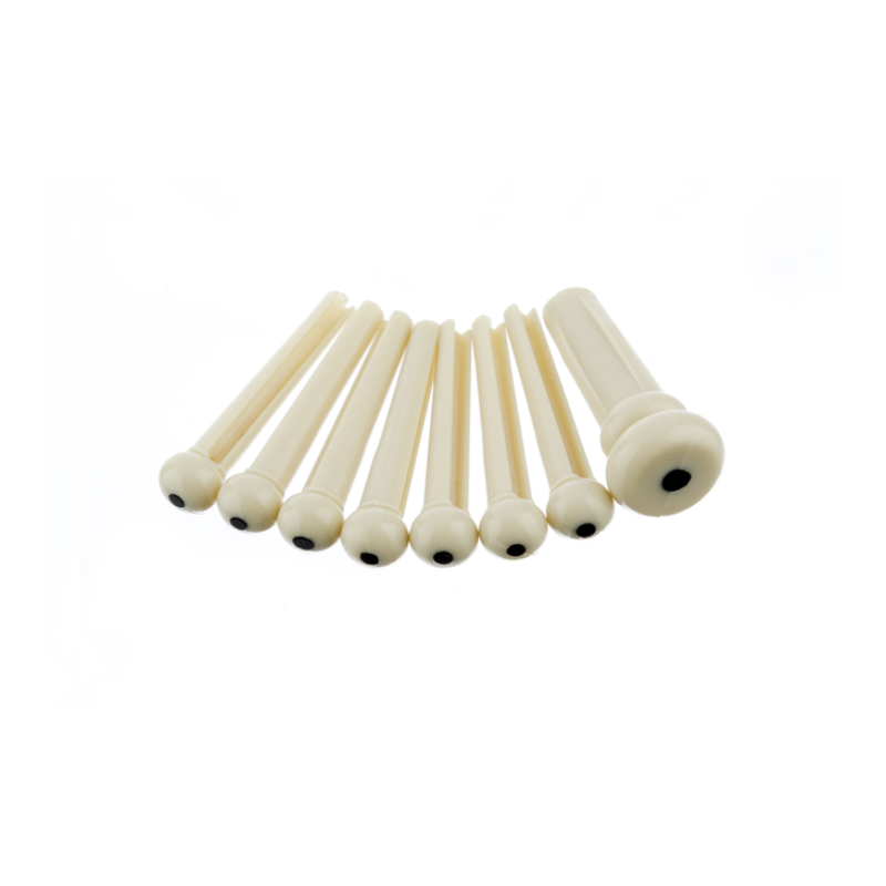FENDER 0990402000 BRIDGE PIN SET IVORY WITH BLACK DOT 7-PACK