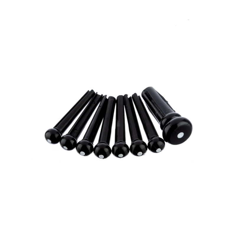 FENDER 0990402006 BRIDGE PIN SET BLACK WITH WHITE DOT 7-PACK