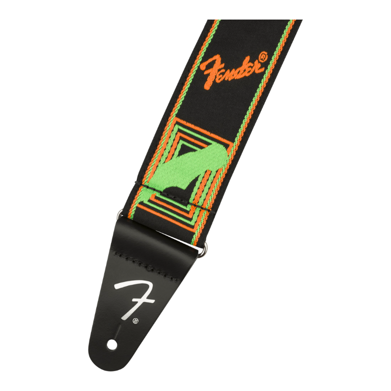 FENDER 0990681301 STRAP FENDER NEON MONOGRAMMED, GREEN/ORANGE