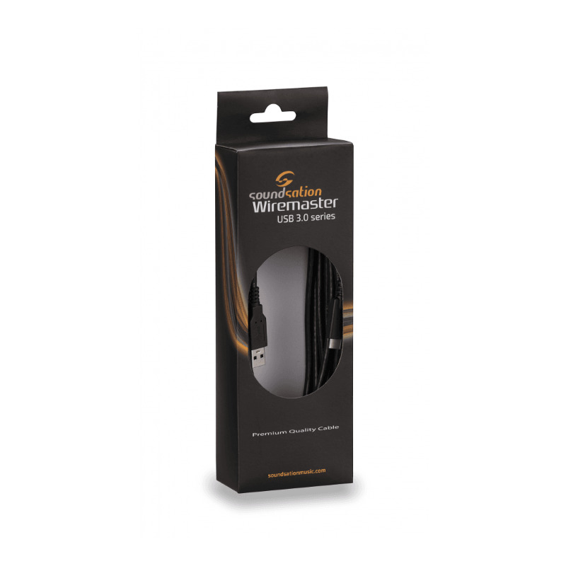 SOUNDSATION WM-USB320-30 WIREMASTER USB 3.0 CABLE TYPE-A MALE 3.0 TO TYPE-C MALE 3.0 CONNECTOR BLA