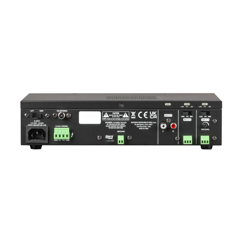 PROEL ATMP30 30W professional mixer amplifiers 100VMedia player-USB MP3, Bluetooth and FM radio