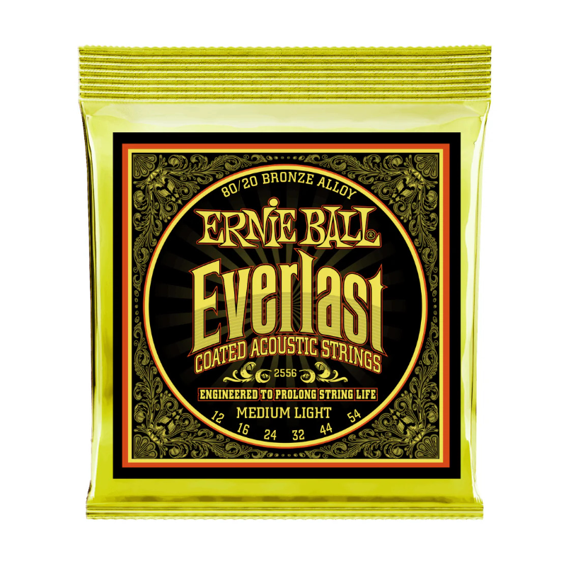ERNIE BALL P02556 EVERLAST COATED BRONZE ACOUSTIC GUITAR STRINGS,12-54