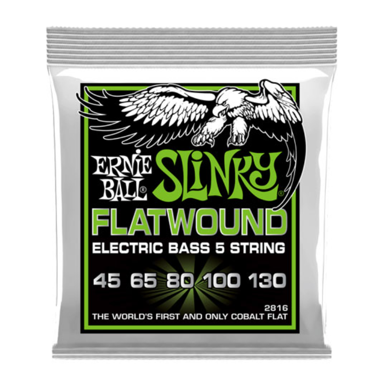 ERNIE BALL 5 STRING 2816 slinky flat wound bass strings 45-130