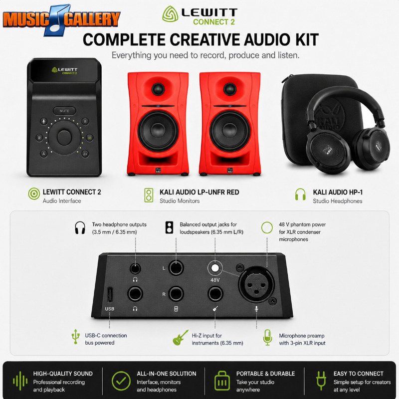 LEWITT CONNECT2 USB C, KALI AUDIO LP-UNFR RED,Kali Audio HP-1